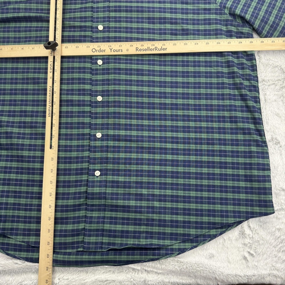 Brooks Brothers Shirt Mens 2XL Blue Green Plaid Non Iron Stretch Button Down - Picture 5 of 7